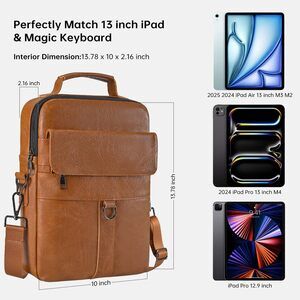 Sheingbeier 13" iPad Leather Carrying Bag Shoulder Sleeve Case Brown New